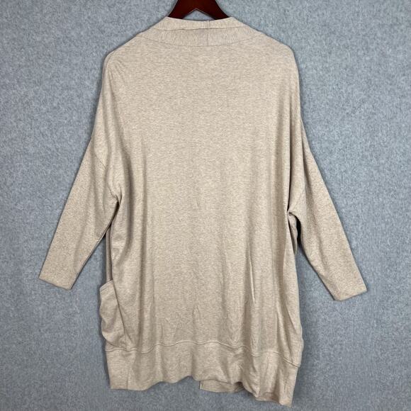 Pact Beige 100% Organic Cotton Open Airplane Cardigan Size M/L - Picture 5 of 7